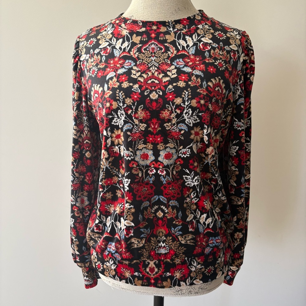 LOFT Velour Floral Top